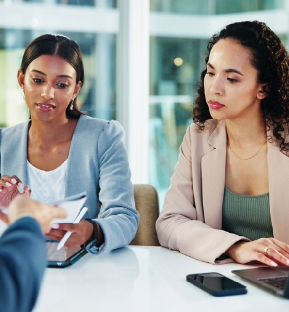 two women in a business meeting