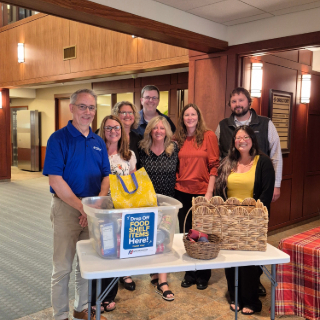Neighborhood employees food drive